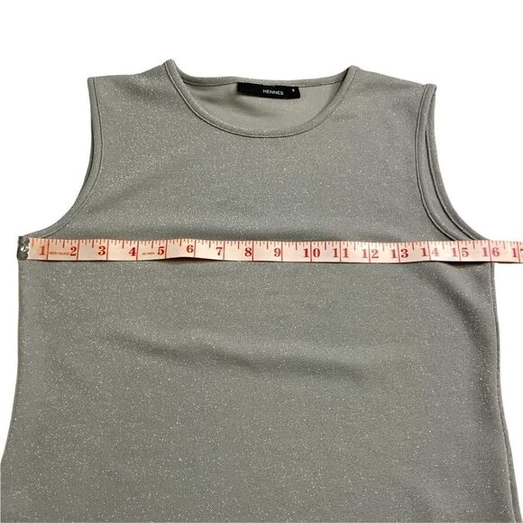 HENNES for H&M Basic Silver Sparkle Sleeveless Tank Top US Sz S - Picture 5 of 8